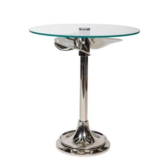 Кофейный столик Пропеллер, Ø46х66 см, серебро