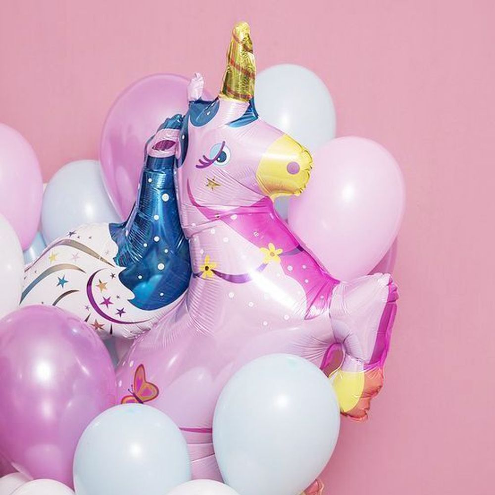 Шар (44"/112 см) Фигура, Волшебный единорог, Розовый 1 шт.