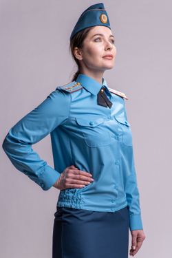 Рубашка МЧС женская голубая, длинный рукав