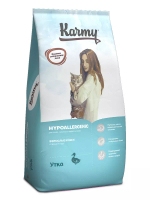 Сухой гипоаллергенный корм Karmy Hypoallergenic  для кошек, утка, 10 кг
