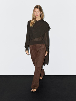 Massimo Dutti Трикотажный свитер с шарфом, коричневый