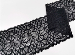 Эластичное кружево, 18см, чёрное, (Артикул: EK-1001.P), м