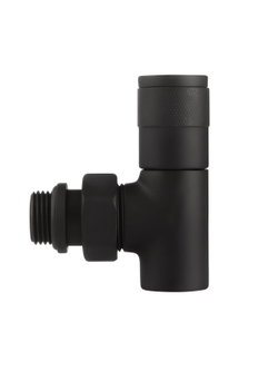 Набор дизайн-вентилей Royal Thermo PIANO, угловой (черный) 1/2"