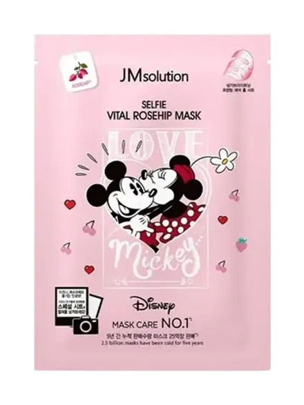 JM SOLUTION МАСКА ТКАНЕВАЯ ДЛЯ ЛИЦА С ЭКСТРАКТОМ ШИПОВНИКА SELFIE VITAL ROSEHIP MASK, 30 МЛ.