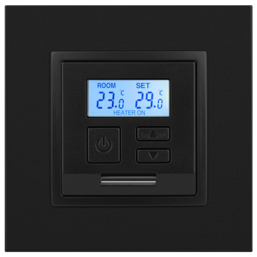 14-4111-05 ЭРА Терморегулятор универс. 230В-Imax16А, IP20, Эра Elegance, антрацит | Elegance Антрацит