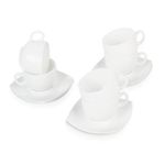 Набор чайный на 6 персон, 6 чашек 220 мл и 6 блюдец, белое стекло, "Quadrato white", LUMINARC, E8865