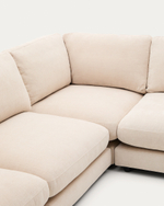 Угловой диван Gala 6-местный из бежевого шенилла