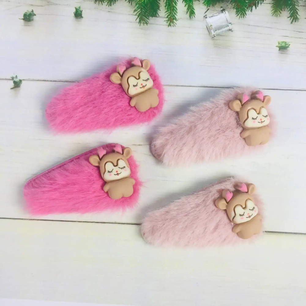 Зажимы для волос детские 2 шт «Boom- Оленёнок Гучи», микс 4 цвета, 5,5*2,5 см