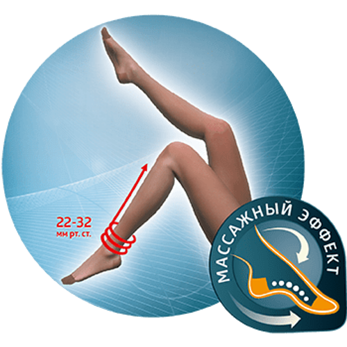 Колготки компрессионные прозрачные, MED, II класс компрессии, JW-321             (Размер: 5, Цвет: черный)