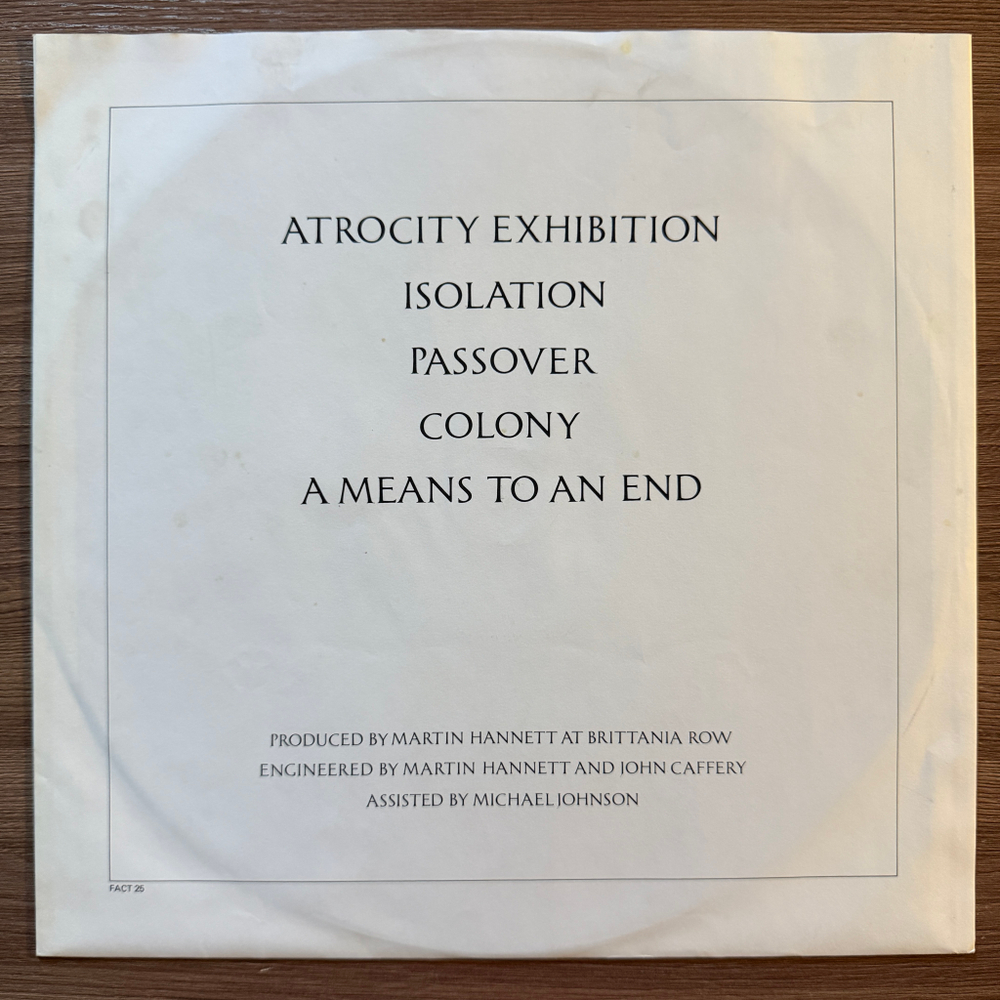 Joy Division ‎– Closer (Скандинавия 1981г.) Т