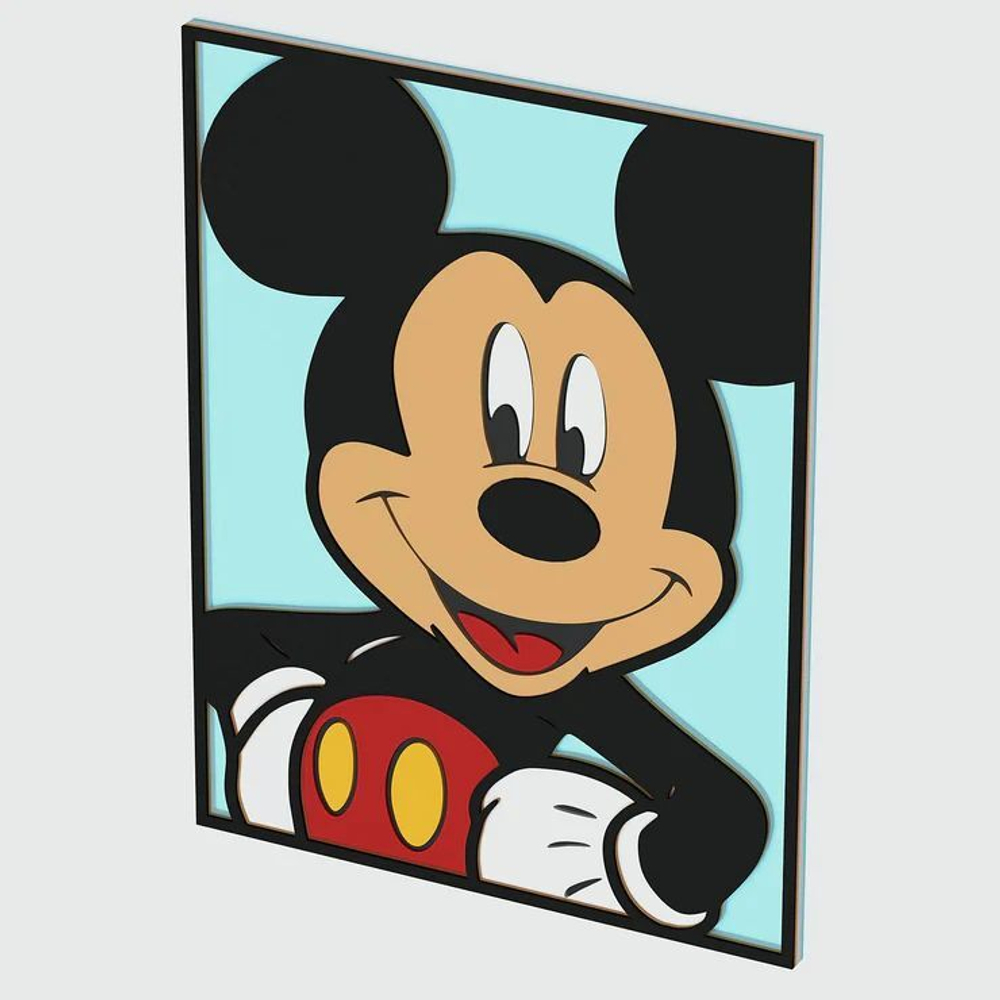 3D Картина по номерам из дерева Микки Маус, 38x50 см