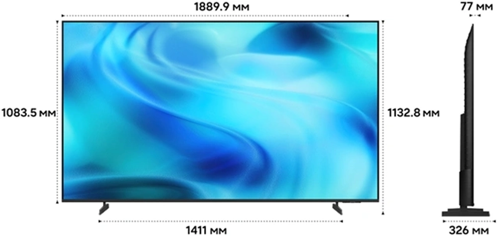 Телевизор LED Samsung 85" UE85U8000HUXPY черный/серый 4K Ultra HD 60Hz DVB-T2 DVB-C DVB-S2 USB WiFi Smart TV (RUS)