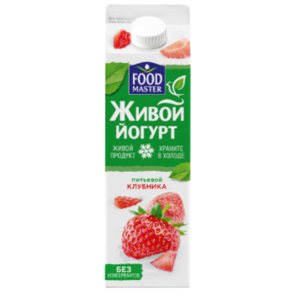 Живой йогурт Danone вкус клубники 850 гр