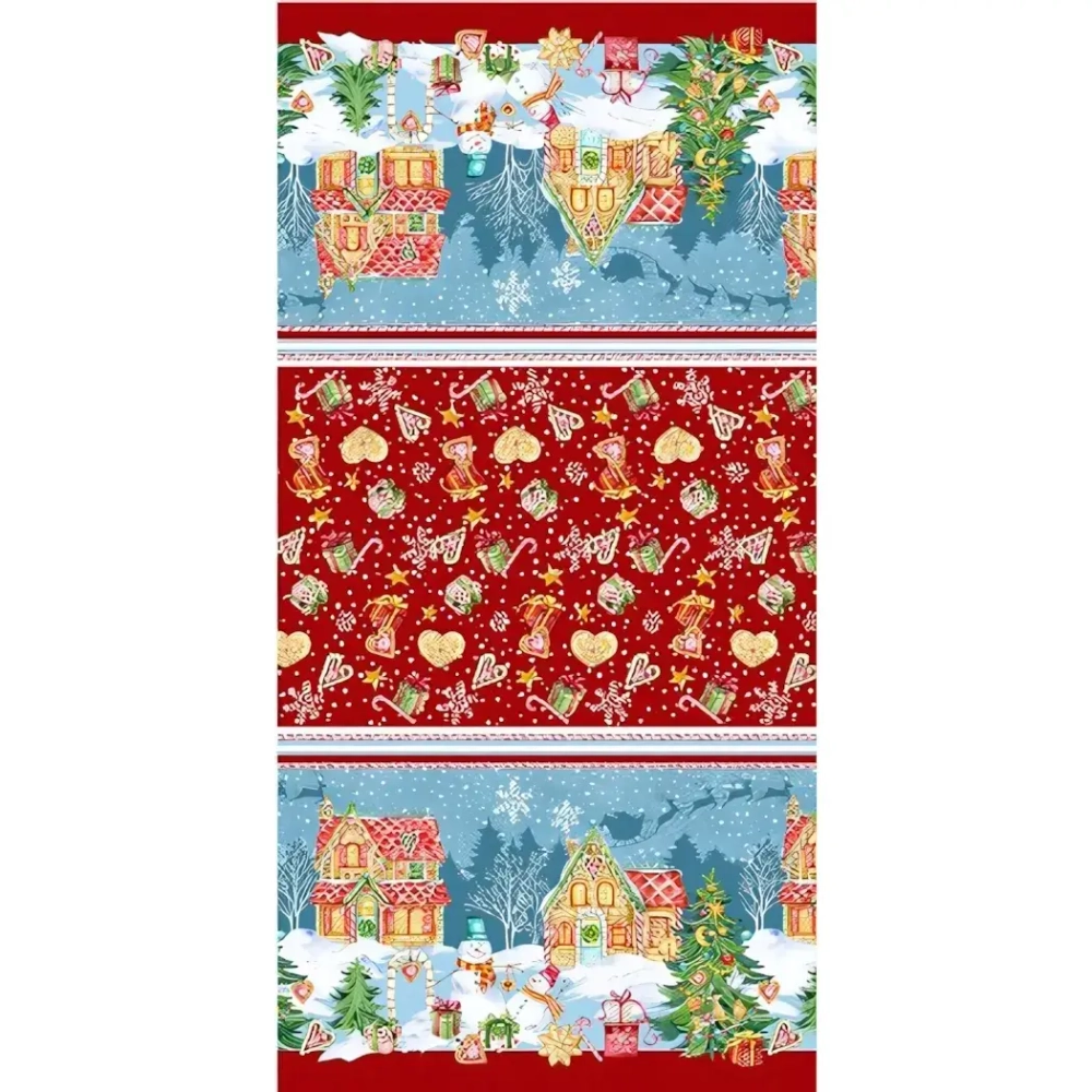 Полотенце кухонное 40*75см «Подарок» красное, рогожка