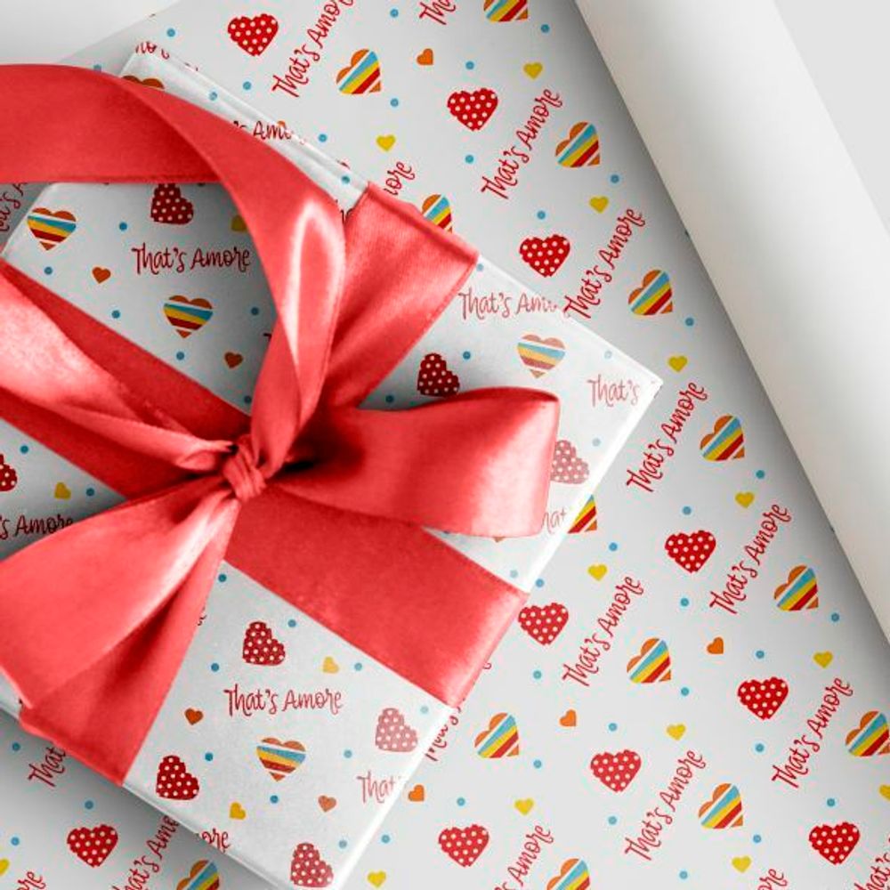 Упаковочная бумага (0,7*1 м) Сердечки Amore, 1 шт.