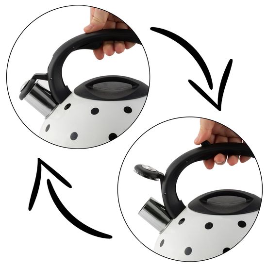 Чайник 2,5 л. из нержавеющей стали со свистком Ofenbach NB-100301 горошек