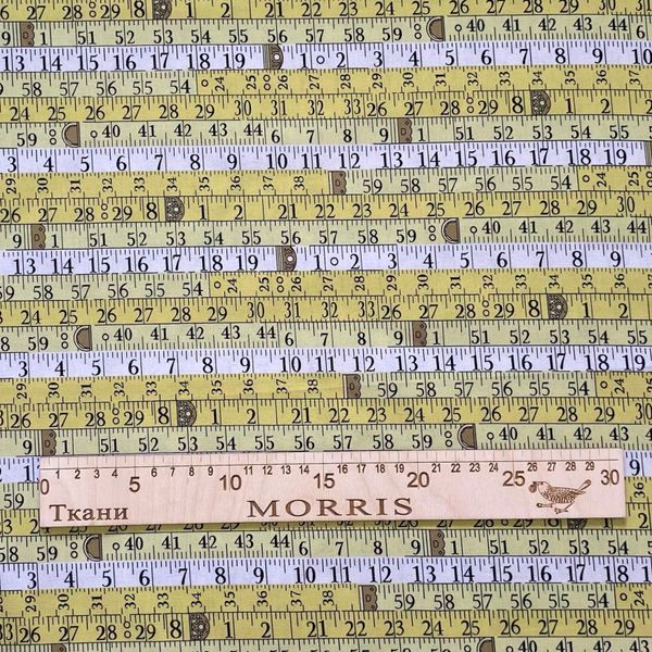 ЛИНЕЙКИ ЖЕЛТЫЕ 100%  хлопок, Handmade Fabrics 1
