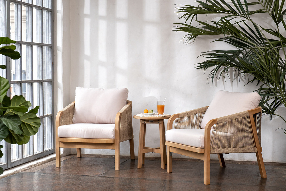 Кофейный комплект из акации Joygarden РИМИНИ, Light Teak, бежевый