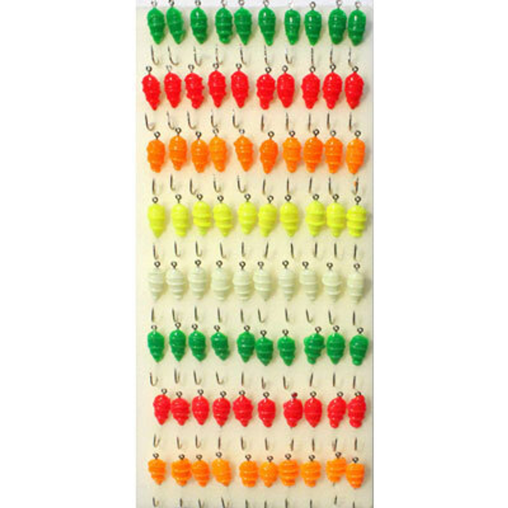 Мормышка фосфорная №04, крючок №12 (100 шт на плойке)