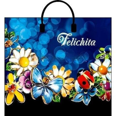 Пакет с пластиковой ручкой ПВД 38х35 (90 мкм) "Феличита" сумка лам. (10/100 шт.) Интерпак