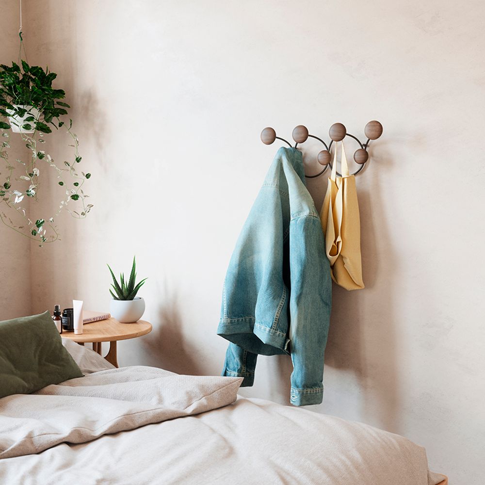 Вешалка настенная Dotsy, черная/орех