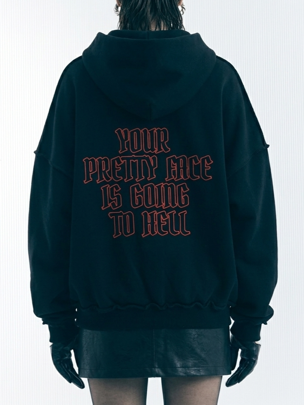 Зип-худи Красивое/Pretty, чёрное