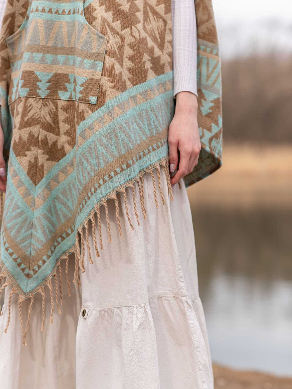 пончо женское