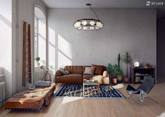 SL1189.403.06 Люстра подвесная ST-Luce Черный/Опал G9 6*5W BEATA