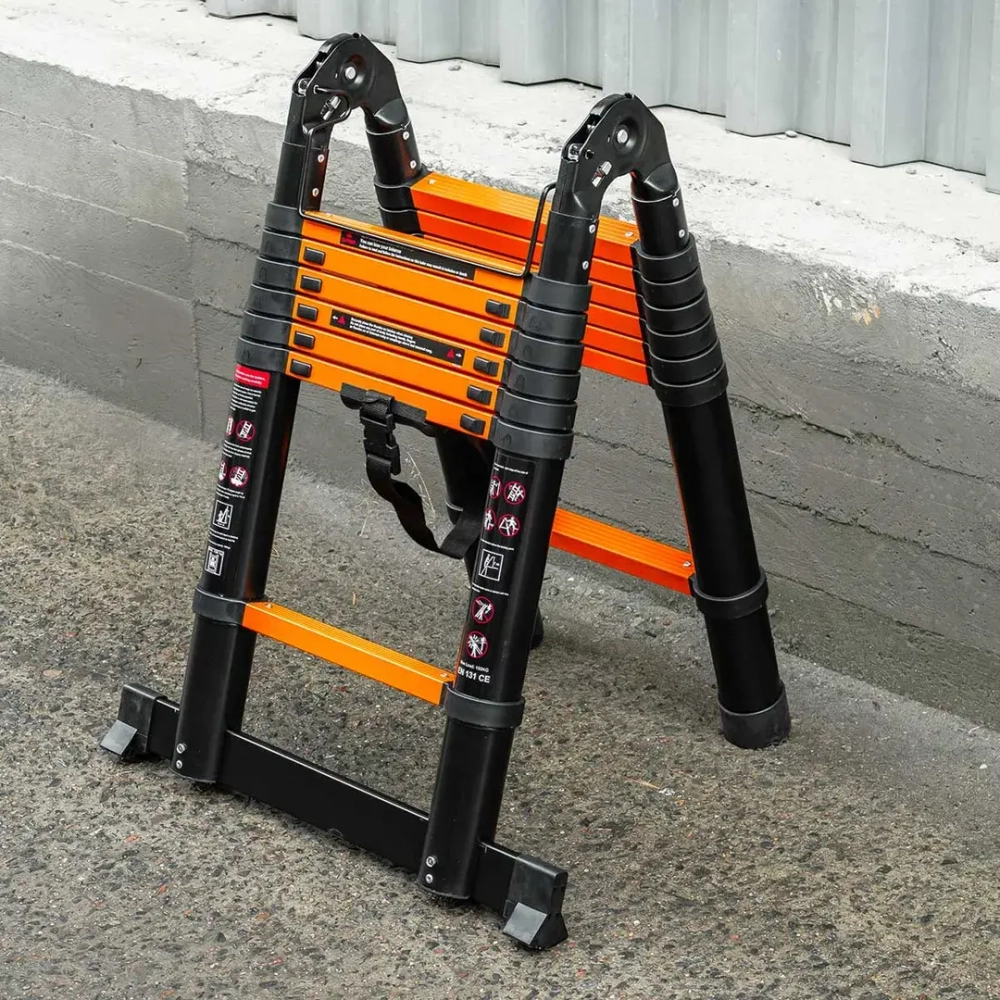 Лестница-стремянка телескопическая алюм. бытовая 2.2+2.2м (7+7 ступ.) ISMA ISMA-UP220-M