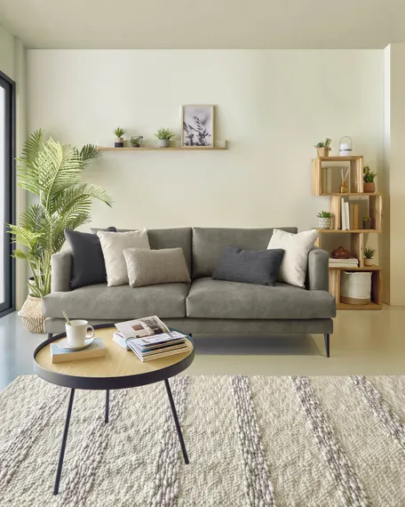 Полка Abilen из шпона дуба и белого лака 120 x 13,5 cm