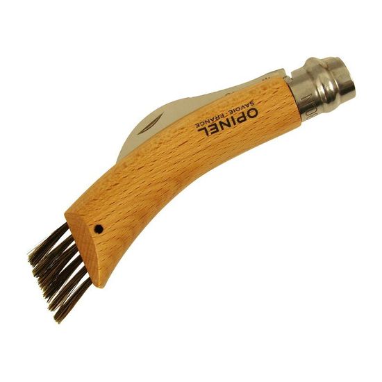 Складной нож грибника Opinel №8, нержавеющая сталь, рукоять бук, коробка, 001252 c клинком из стали Sandvik™ 12С27