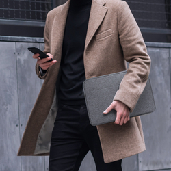 Легкая горизонтальная сумка чехол темно-серого цвета (Dark Grey) для ноутбука или планшета размером от 15.5 до 16 дюймов, серия LBDB Series