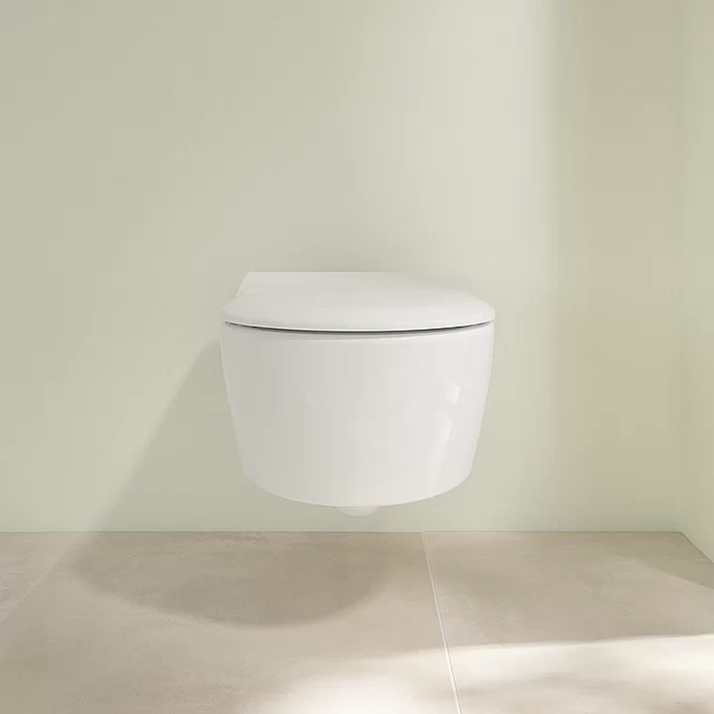 Унитаз подвесной Villeroy&Boch Avento 5656RS01 альпийский белый, с крышкой микролифт, безободковый