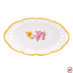 Лимонница с прорезями Queen's Crown Мейсенский букет 17см