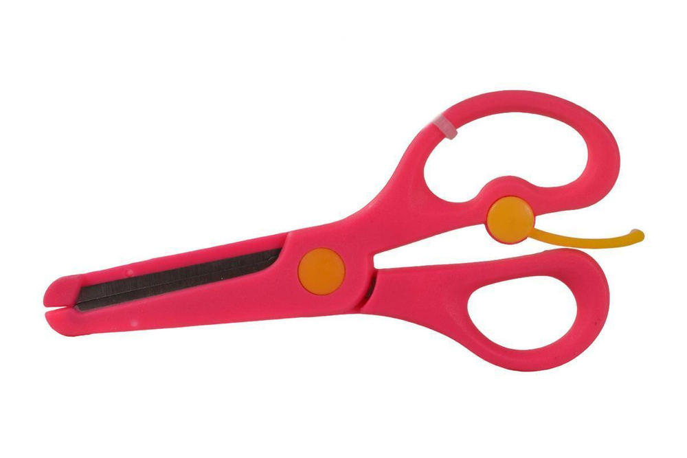Ножницы детские, 13,5 см, с упором, безопасные лезвия, 3 цвета микс, шоубокс