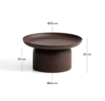 Уличный столик Arcola из темно-коричневого алюминия, диаметр 70 см