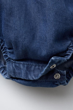 ZARA ДЖИНСОВЫЙ БОДИ, ВЫЦВЕТШИЙ СИНИЙ