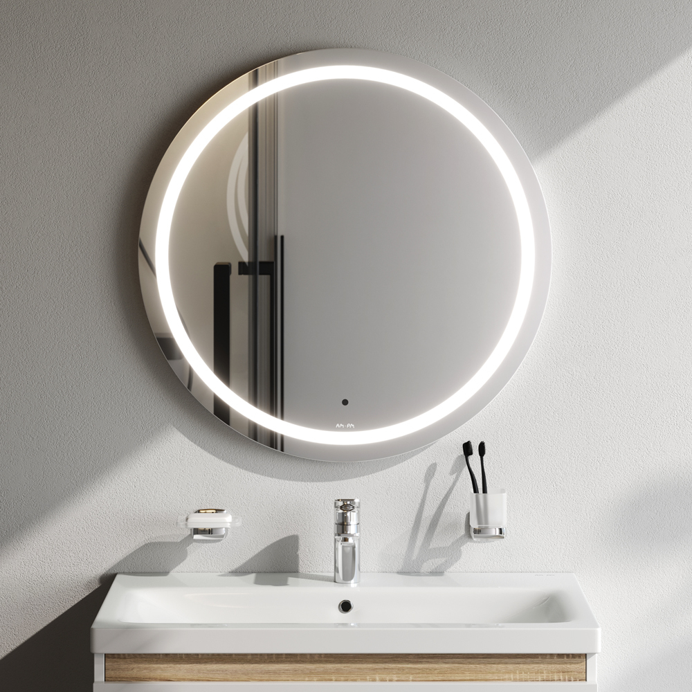 Универсальное зеркало с контурной LED-подсветкой, ИК- сенсором, круглое, 70 см AM.PM X-Joy M85AMOX0701WG