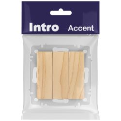 Выключатель Intro Accent 6-106-11 тройной, 10А-250В, IP20, СУ, AL/CU, сосна | Intro