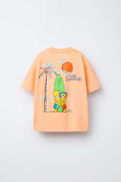 ZARA ФУТБОЛКА С ПРИНТОМ BART THE SIMPSONS ™ MATT GROENING, ОРАНЖЕВЫЙ