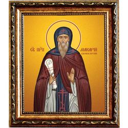 Макарий Высокоезерский преподобный. Икона на холсте.