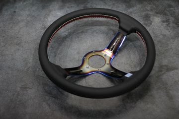 Спортивный руль Nardi Style кожа с выносом 60мм неохром №2