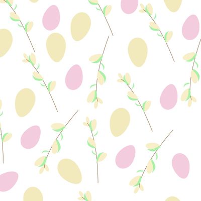 Пасхальные яйца с вербой.