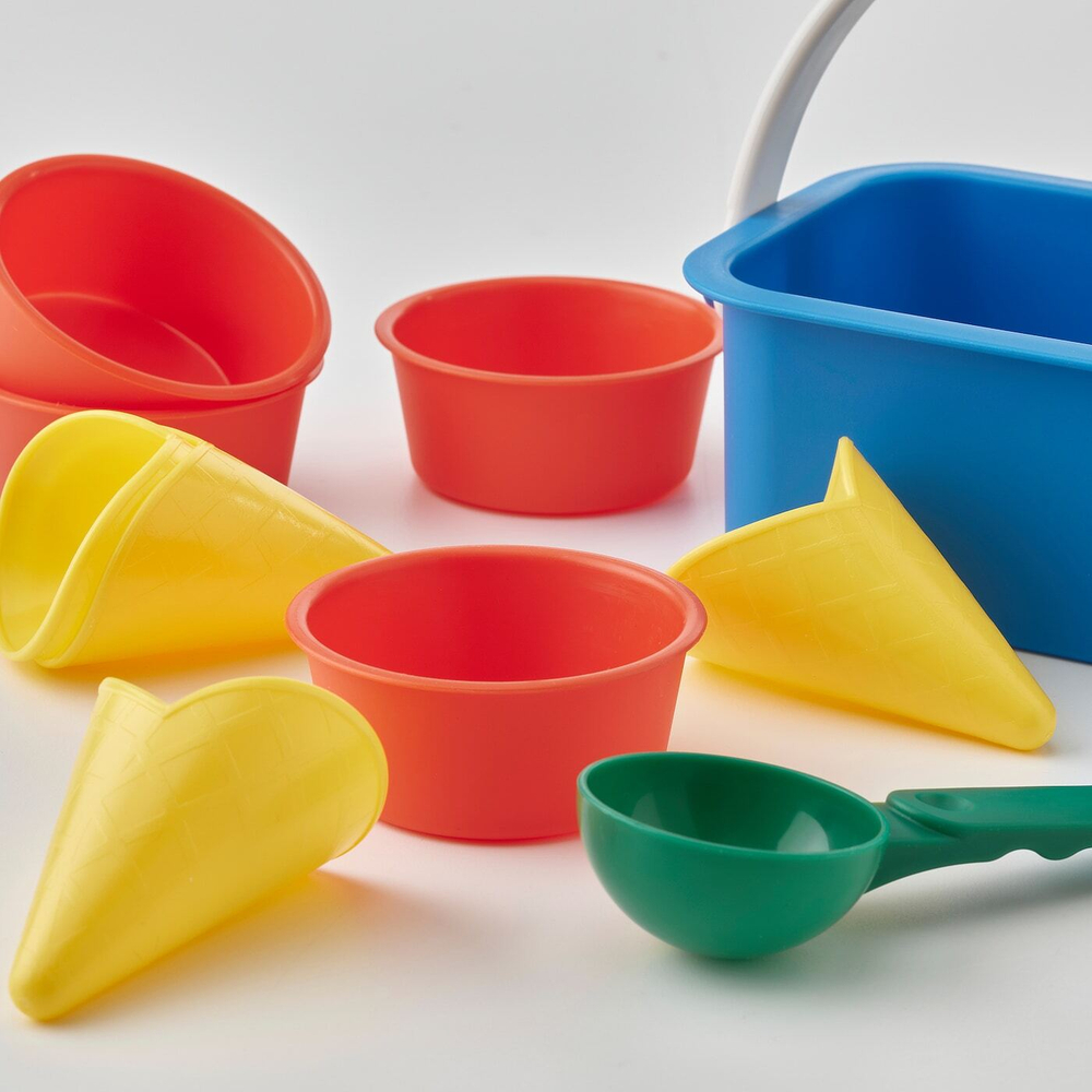 IKEA SANDIG  (ИКЕА САНДИГ)  -  Набор для песочного мороженого, 10 шт, разноцветный