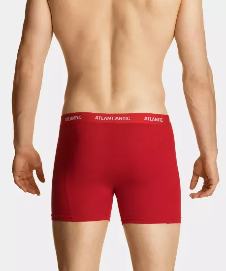Трусы мужские боксеры (3шт), Atlantic 3MH-047, красные + серо-голубые + темно-синие