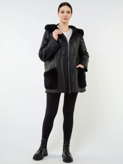 Дубленка зимняя двухсторонняя шуба с капюшоном