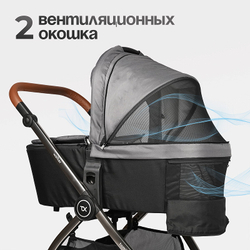 Детская коляска 3 в 1 Tomix Walker LUX GREY+DARK GREY
