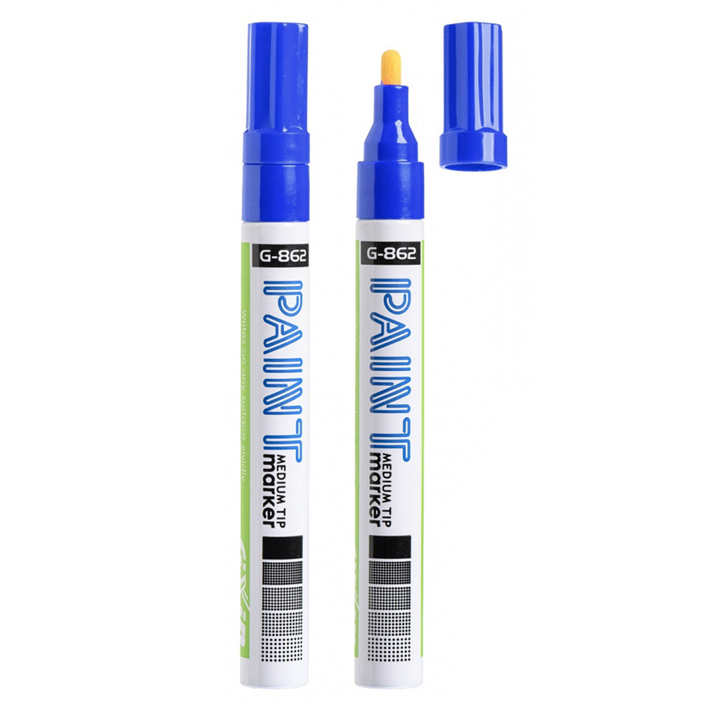 Маркер-краска перманентный Gixin, 18 мм, масляный, 12 шт, синий