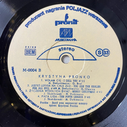 Винтажная виниловая пластинка LP Krystyna Pronko (Польша 1983)