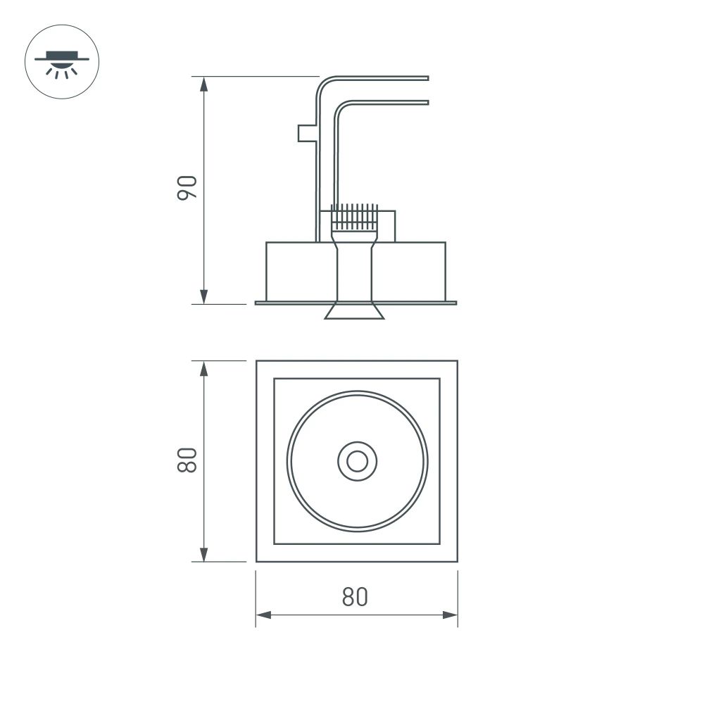 Светильник CL-SIMPLE-S80x80-9W Day4000 (WH, 45 deg) (Arlight, IP20 Металл, 3 года) 028148